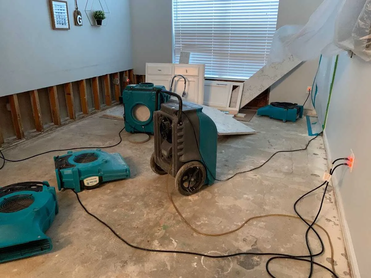 Dehumidifier in flood-cut room for Water Extraction & Removal in Grove City